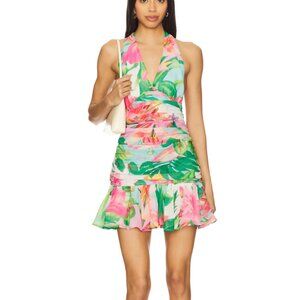 Bardot Mave Halterneck Ruched Mini Dress NWT